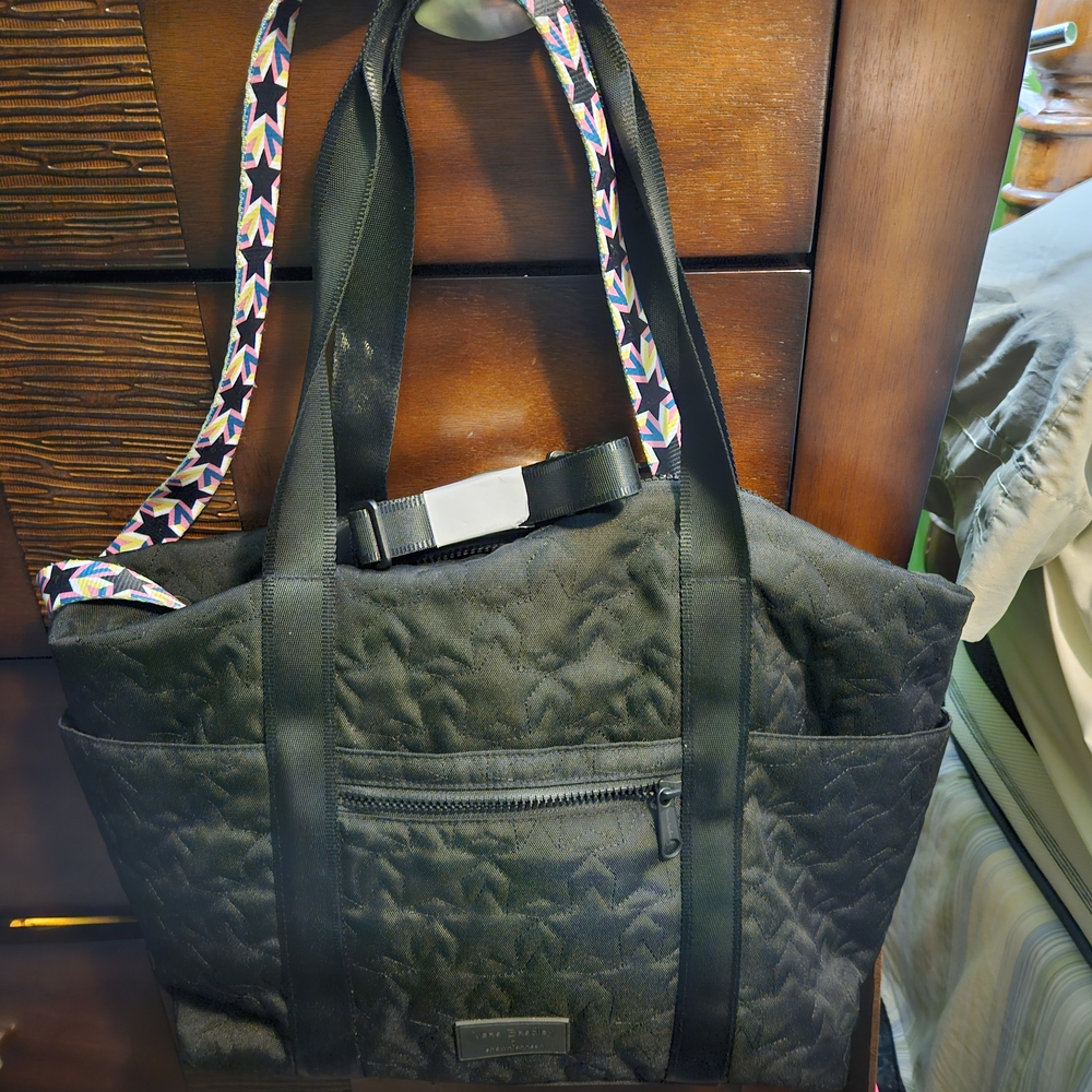 Black Quilted Tote Bag